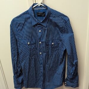 Club Monaco Blue Striped Button Down Shirt